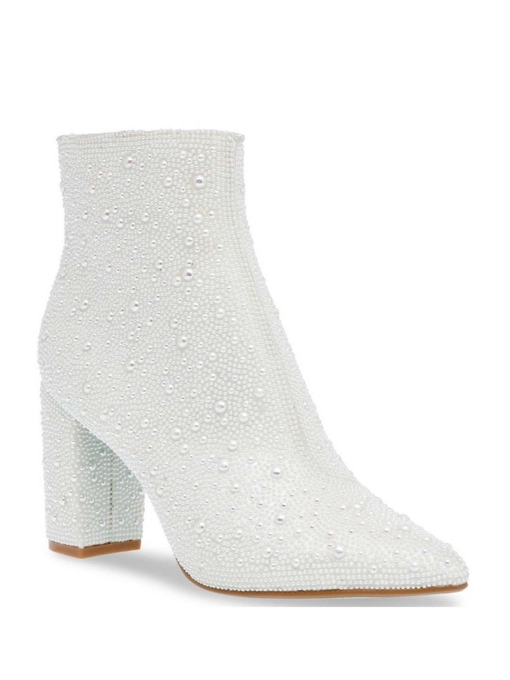 NEW Cady Ivory Betsey Johnson Pearl Rhinestone Embellished White Ankle Boot